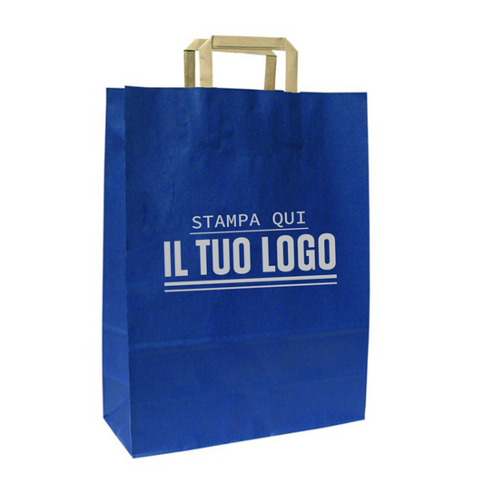 Shopper sealing Blue con manico a piattina taglio vivo