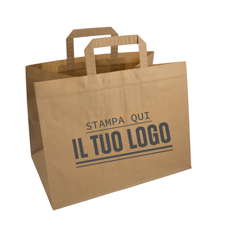 Shopper per take away Avana manico a piattina taglio vivo